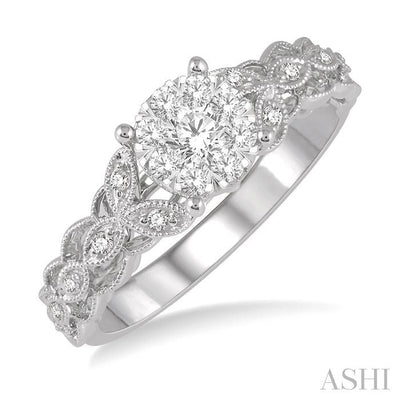 Round Shape Lovebright Diamond Engagement Ring