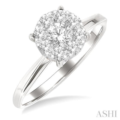 Round Shape Lovebright Diamond Engagement Ring