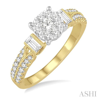 Round Shape Lovebright Diamond Engagement Ring