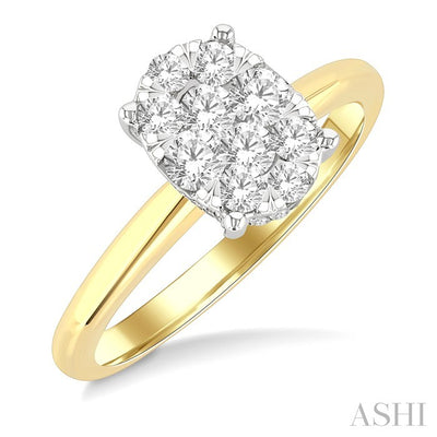 Oval Shape Lovebright Diamond Engagement Ring