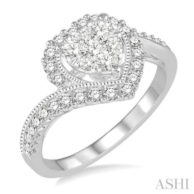 Heart Shape Halo Lovebright Diamond Engagement Ring