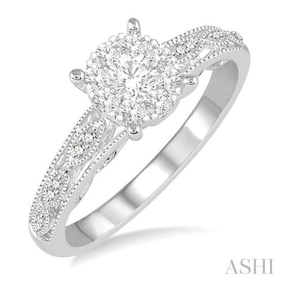 Round Shape Lovebright Diamond Engagement Ring