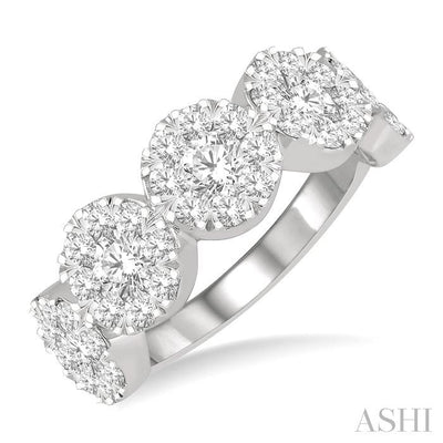 Round Shape 5 Stone Lovebright Essential Diamond Wedding Band