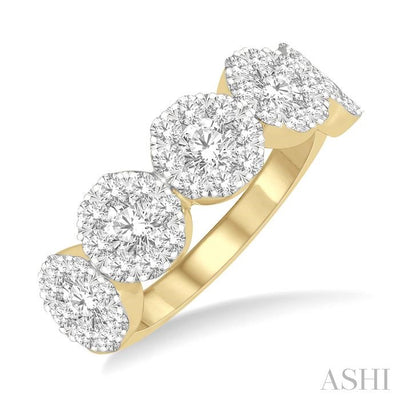 Round Shape 5 Stone Lovebright Essential Diamond Wedding Band