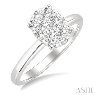 Oval Shape Lovebright Diamond Engagement Ring