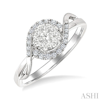 Round Shape Lovebright Diamond Engagement Ring