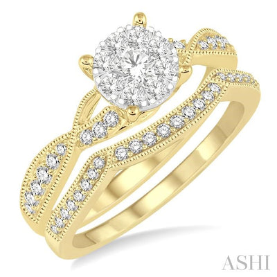 Round Shape Lovebright Diamond Wedding Set