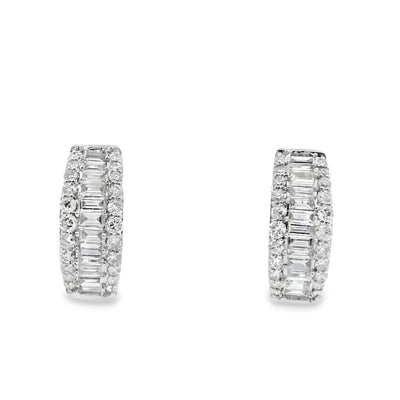 Diamond Huggie Hoop Earrings
