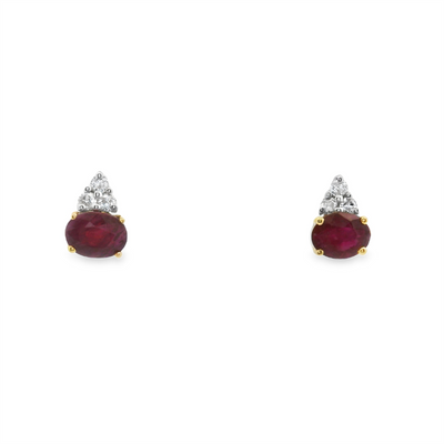 Ruby & Diamond Stud Earrings
