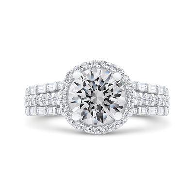 Round Diamond Halo Engagement Ring