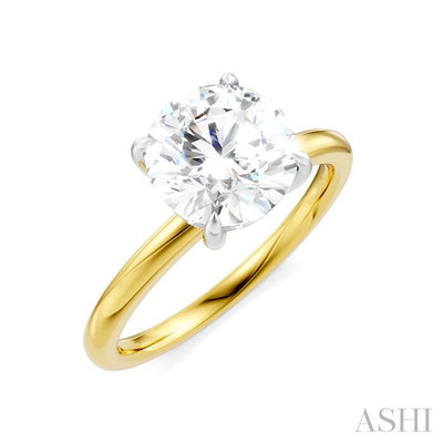 Round Shape Semi-Mount Diamond Engagement Ring