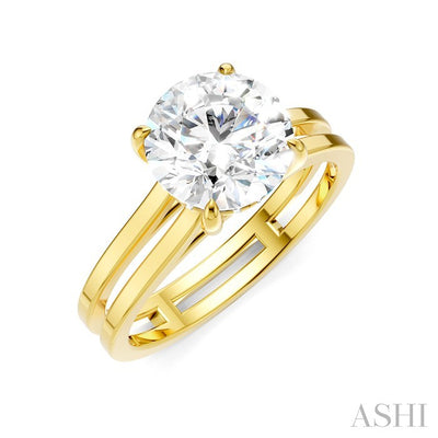 Round Shape Semi-Mount Diamond Engagement Ring