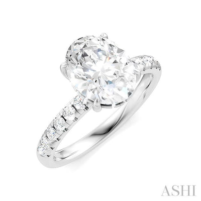Oval Shape Semi-Mount Diamond Engagement Ring