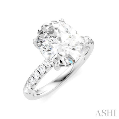 Oval Shape Semi-Mount Diamond Engagement Ring