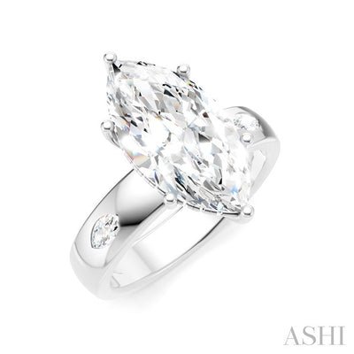 Marquise Shape Semi-Mount Diamond Engagement Ring