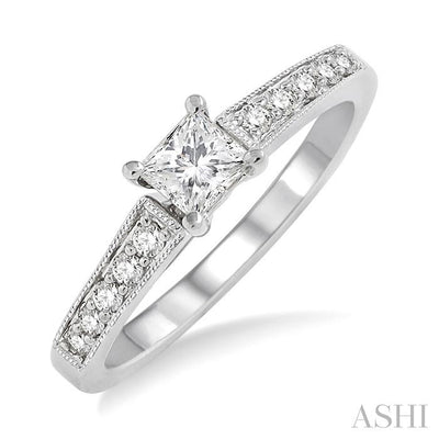 Princess Shape Semi-Mount Diamond Engagement Ring
