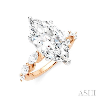 Marquise Shape Semi-Mount Diamond Engagement Ring