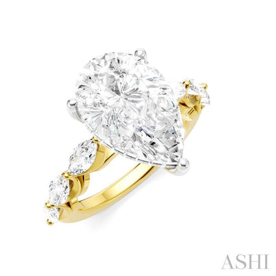 Pear Shape Semi-Mount Diamond Engagement Ring