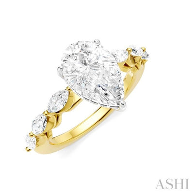 Pear Shape Semi-Mount Diamond Engagement Ring