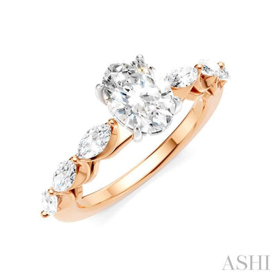 Oval Shape Semi-Mount Diamond Engagement Ring