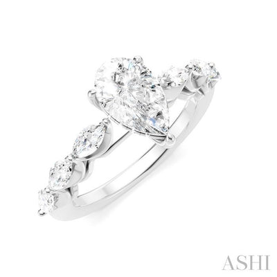 Pear Shape Semi-Mount Diamond Engagement Ring