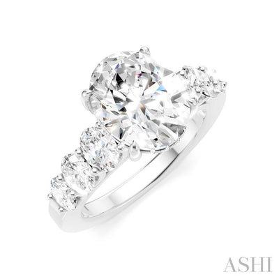 Oval Shape Semi-Mount Diamond Engagement Ring