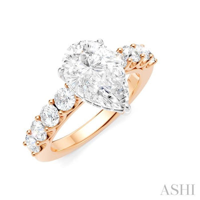 Pear Shape Semi-Mount Diamond Engagement Ring