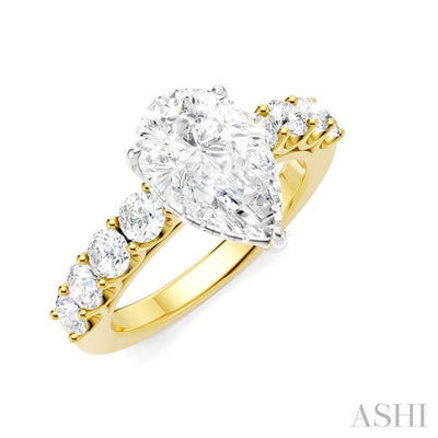 Pear Shape Semi-Mount Diamond Engagement Ring