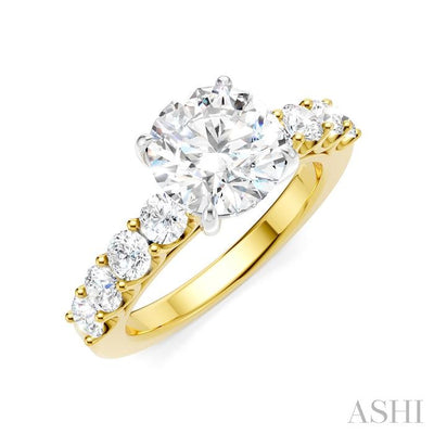 Round Shape Semi-Mount Diamond Engagement Ring