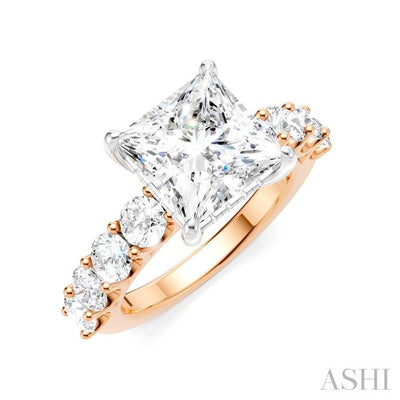 Princess Shape Semi-Mount Diamond Engagement Ring
