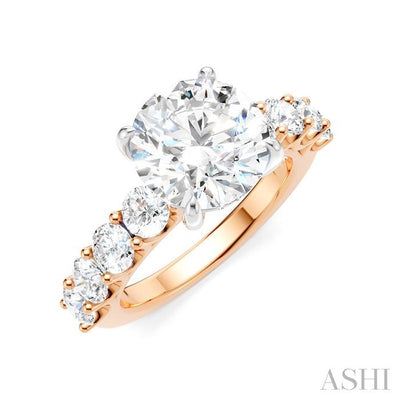 Round Shape Semi-Mount Diamond Engagement Ring