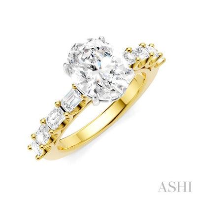 Oval Shape Semi-Mount Diamond Engagement Ring