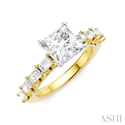 Princess Shape Semi-Mount Diamond Engagement Ring
