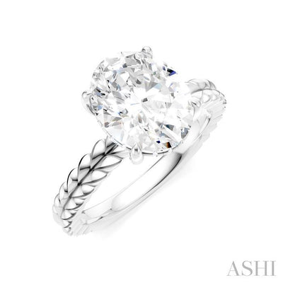 Oval Shape Semi-Mount Diamond Engagement Ring