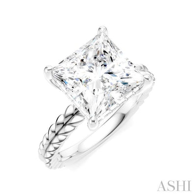 Princess Shape Semi-Mount Diamond Engagement Ring