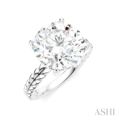 Round Shape Semi-Mount Diamond Engagement Ring