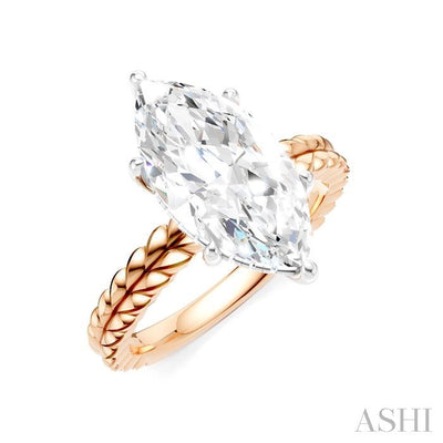 Marquise Shape Semi-Mount Diamond Engagement Ring