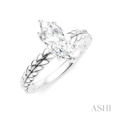 Marquise Shape Semi-Mount Diamond Engagement Ring