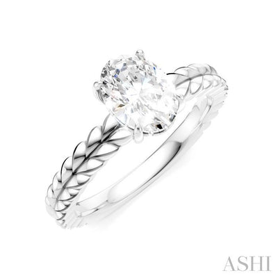 Oval Shape Semi-Mount Diamond Engagement Ring