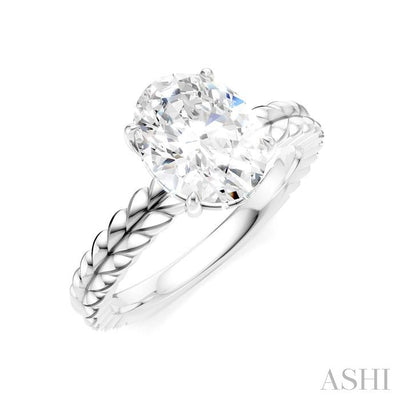 Oval Shape Semi-Mount Diamond Engagement Ring