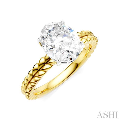 Oval Shape Semi-Mount Diamond Engagement Ring