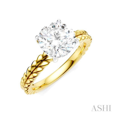 Round Shape Semi-Mount Diamond Engagement Ring