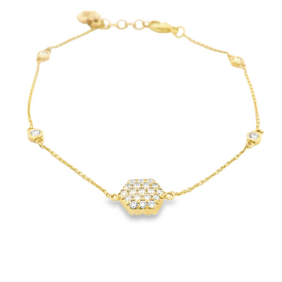 Honeycomb Diamond Station Bracelet