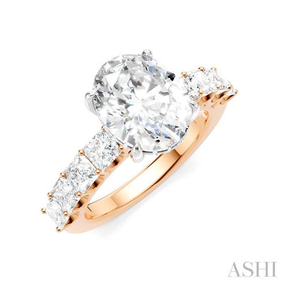 Oval Shape Semi-Mount Diamond Engagement Ring