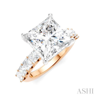Princess Shape Semi-Mount Diamond Engagement Ring