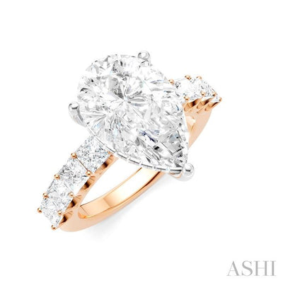Pear Shape Semi-Mount Diamond Engagement Ring