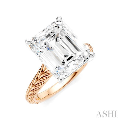 Emerald Shape Semi-Mount Diamond Engagement Ring