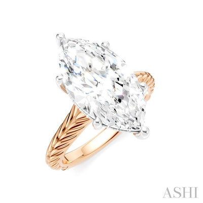 Marquise Shape Semi-Mount Diamond Engagement Ring