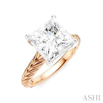 Princess Shape Semi-Mount Diamond Engagement Ring