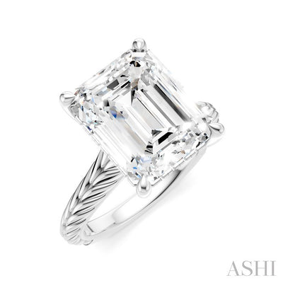 Emerald Shape Semi-Mount Diamond Engagement Ring